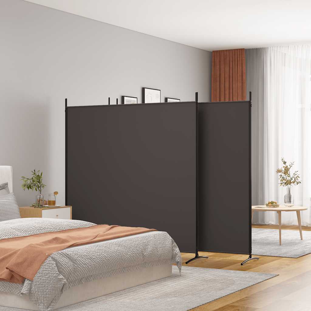 4-Panel Room Divider Brown 274.8x70.9 Fabric