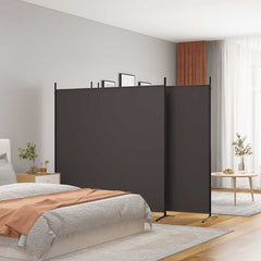 4-Panel Room Divider Brown 274.8x70.9 Fabric