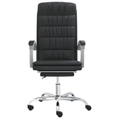 Reclining Office Chair Black Faux leather, metal, plywood