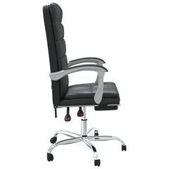 Reclining Office Chair Black Faux leather, metal, plywood