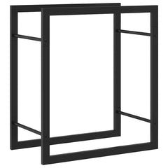Firewood Rack Matt Black 19.7x11x22 Steel