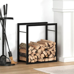 Firewood Rack Matt Black 19.7x11x22 Steel