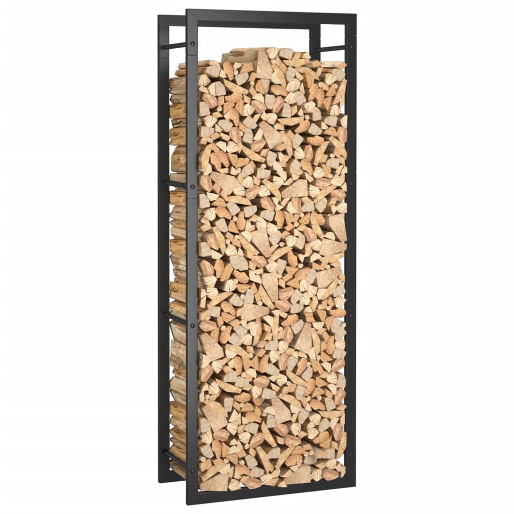 Firewood Rack Matt Black 19.7x11x52 Steel