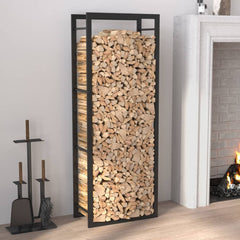Firewood Rack Matt Black 19.7x11x52 Steel