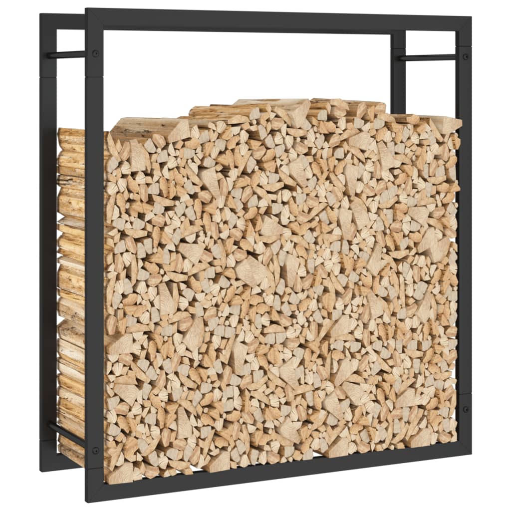 Firewood Rack Matt Black 31.5x11x33.9 Steel