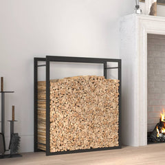 Firewood Rack Matt Black 31.5x11x33.9 Steel