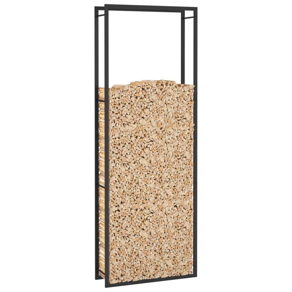 Firewood Rack Matt Black 31.5x11x87.4 Steel