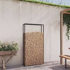 Firewood Rack Matt Black 43.3x11x84.3 Steel