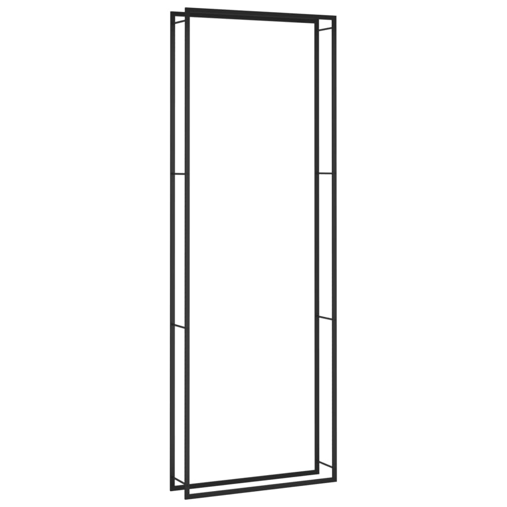 Firewood Rack Matt Black 43.3x11x122.8 Steel