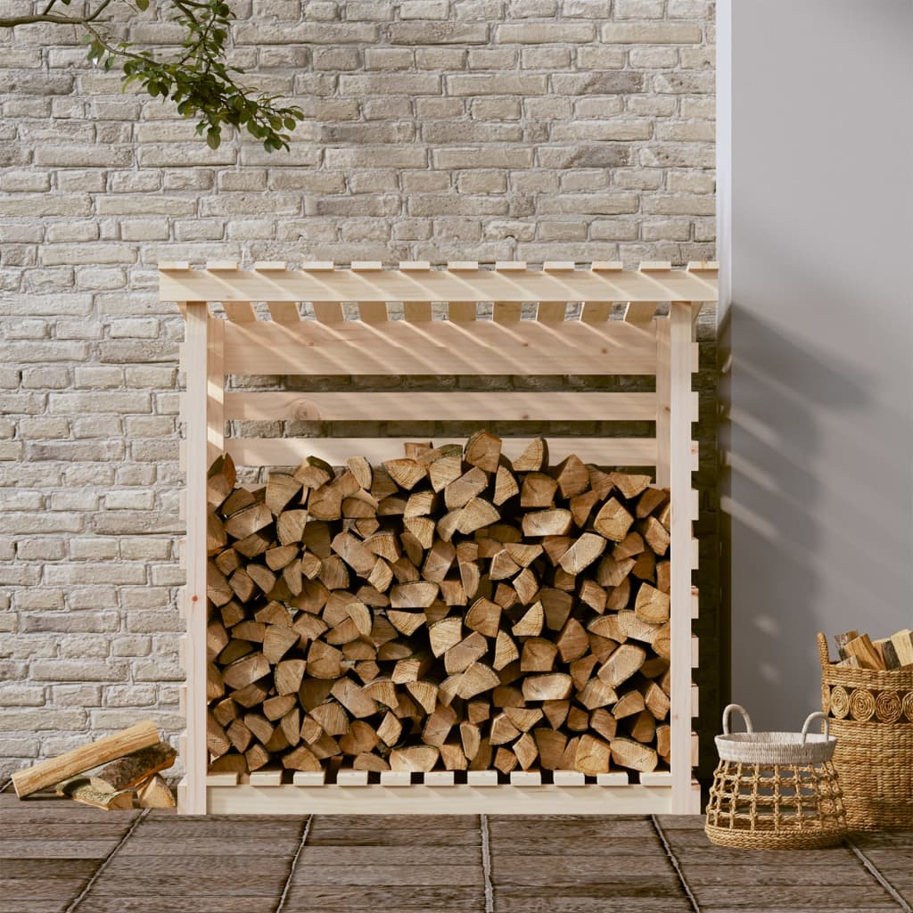 Firewood Rack 42.5x28.7x42.5 Solid Wood Pine