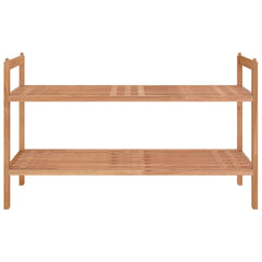 Two-tier solid walnut wood shoe rack, 27.2x10.6x16.1 inches.