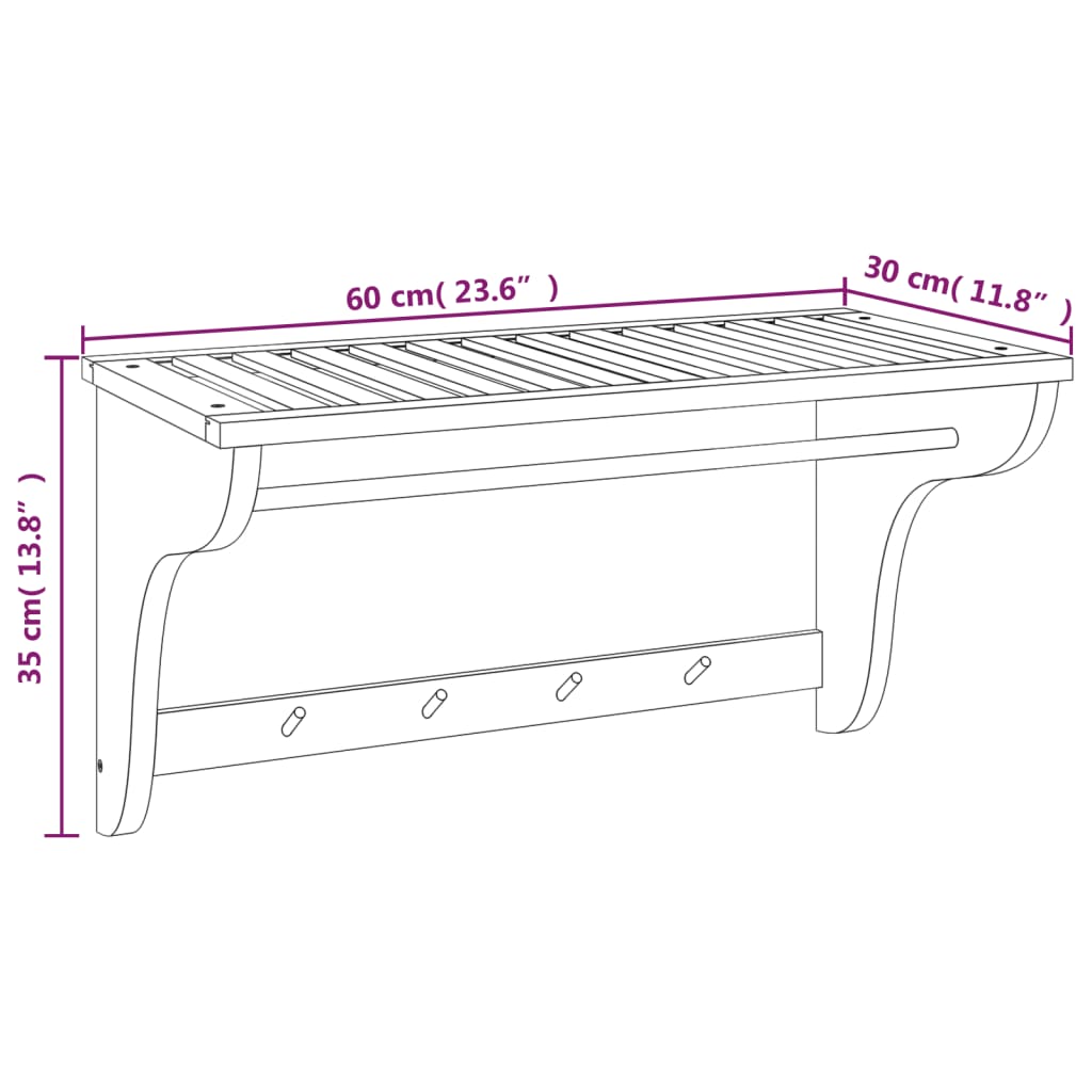 Towel Rack 23.6x11.8x13.8 Solid Wood Walnut