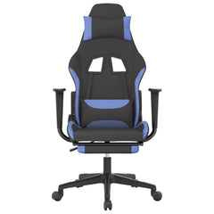 Gaming Chair Black and Blue Fabric (100% polyester), Metal, Plywood