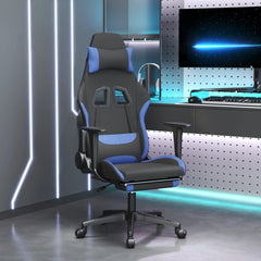 Gaming Chair Black and Blue Fabric (100% polyester), Metal, Plywood