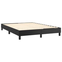 Bed Frame Black Faux leather, plywood, engineered wood