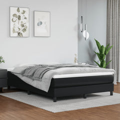 Bed Frame Black Faux leather, plywood, engineered wood