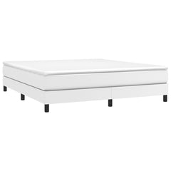 Bed Frame White Faux Leather King Durable Bed Frame
