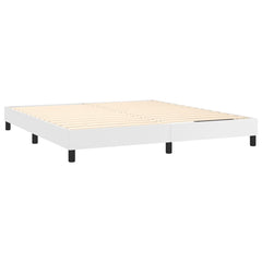 Bed Frame White Faux Leather King Durable Bed Frame