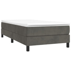 Bed Frame Dark Grey Velvet (100% polyester), plywood, engineered wood
