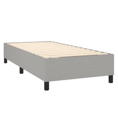 Bed Frame Light Grey Polyester, Plywood, Engineered Wood Twin XL