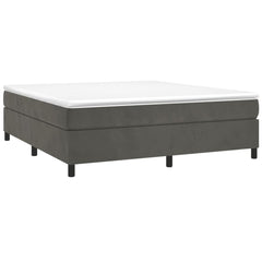 Bed Frame Dark Gray Velvet, plywood, engineered wood