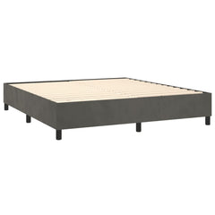 Bed Frame Dark Gray Velvet, plywood, engineered wood