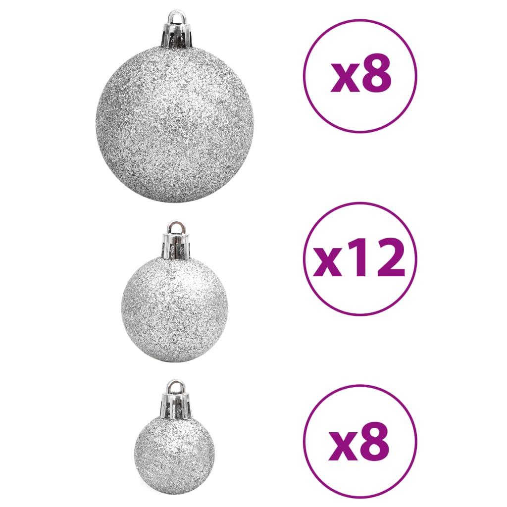 Christmas Baubles 100 pcs Blue and Silver 1.2 / 1.6 / 2.4