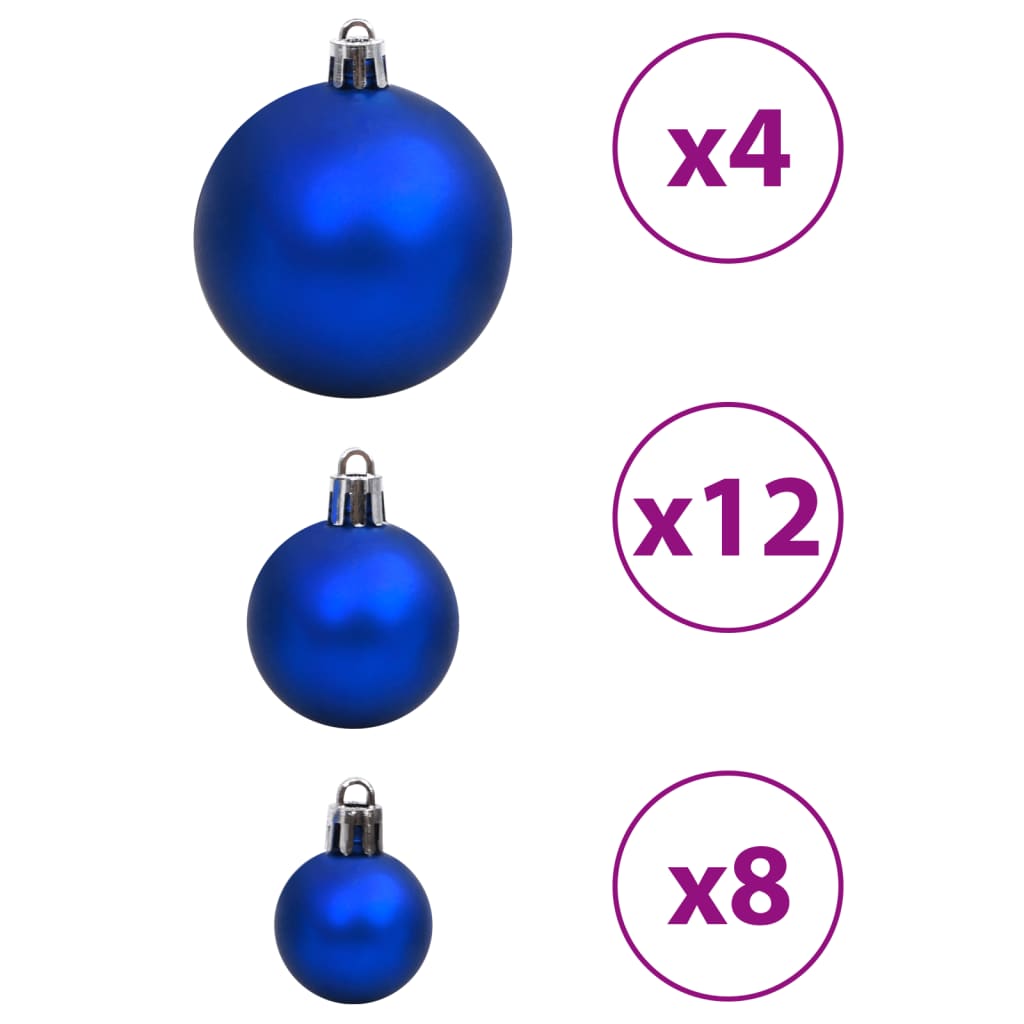 Christmas Baubles 100 pcs Blue and Silver 1.2 / 1.6 / 2.4