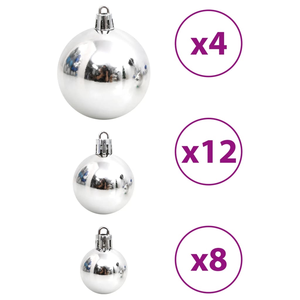 Christmas Baubles 100 pcs Blue and Silver 1.2 / 1.6 / 2.4