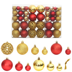 Christmas Baubles 100 pcs Gold and Wine Red 1.2 / 1.6 / 2.4