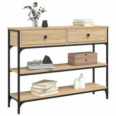 Console Table Sonoma Oak Engineered Wood Narrow Adjustable Feet
