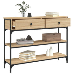Console Table Sonoma Oak Engineered Wood Narrow Adjustable Feet