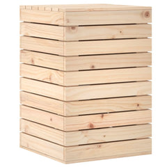 Laundry Basket 17.3x17.3x26 Solid Wood Pine