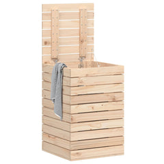 Laundry Basket 17.3x17.3x26 Solid Wood Pine