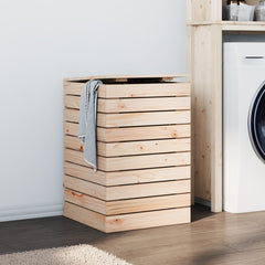 Laundry Basket 17.3x17.3x26 Solid Wood Pine