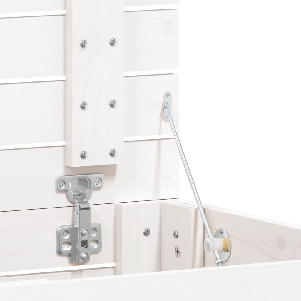 White solid pine wood laundry basket with open lid and hinges, 17.3x17.3x26in.