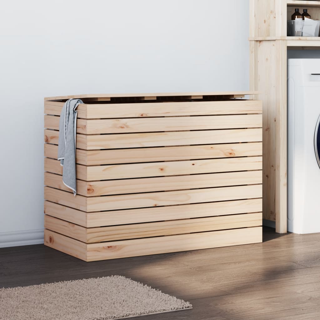 Laundry Basket 34.8x17.3x26 Solid Wood Pine