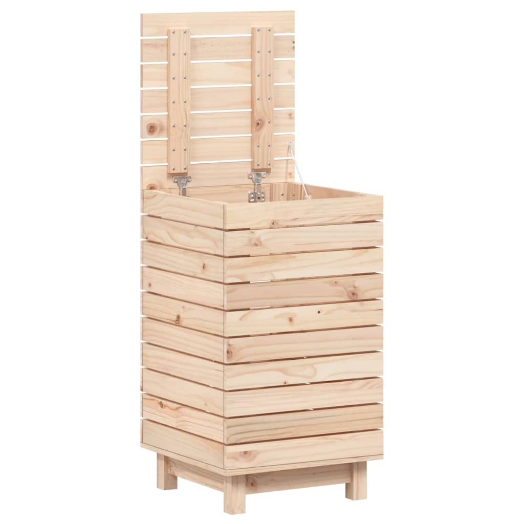 Laundry Basket 17.3x17.3x29.9 Solid Wood Pine