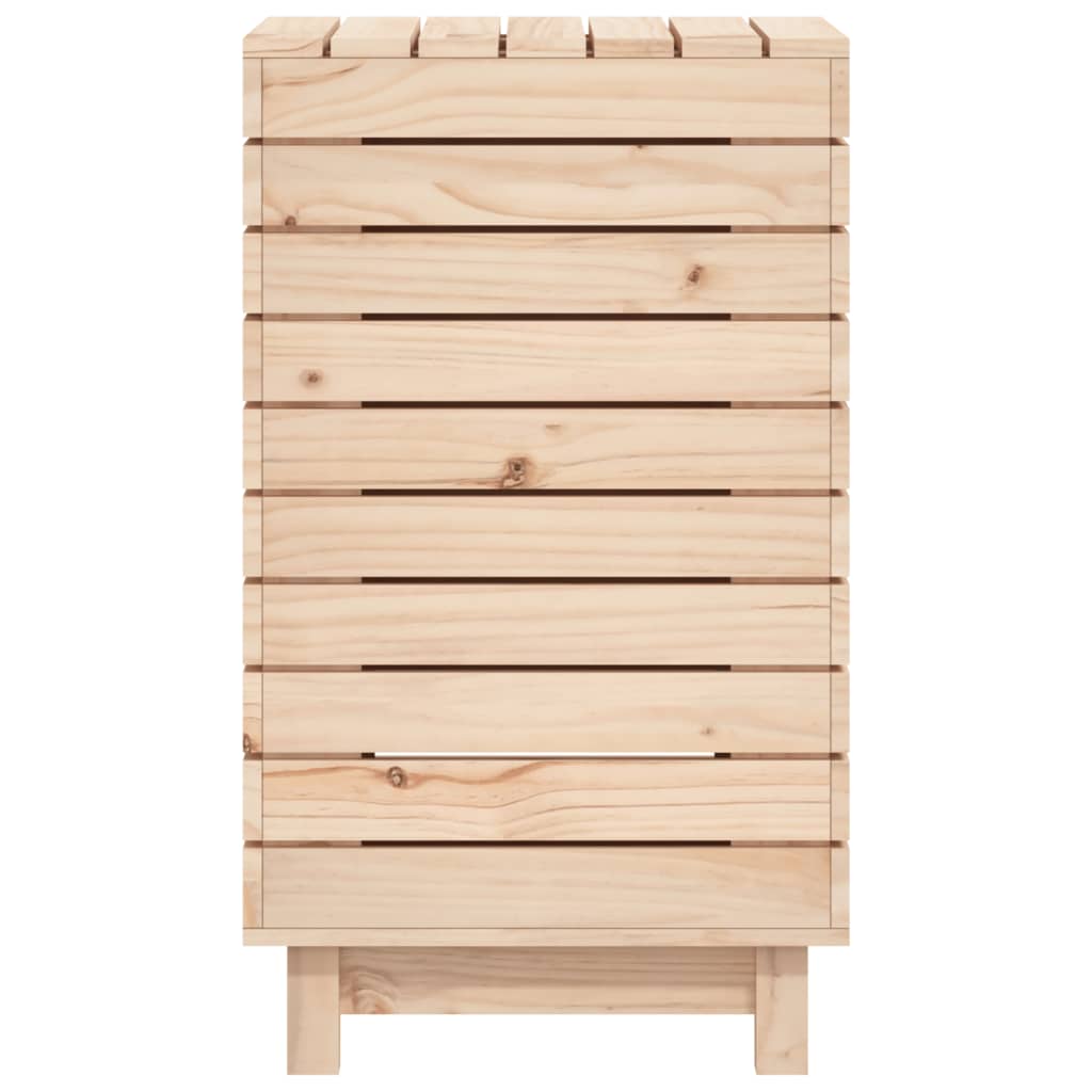 Laundry Basket 17.3x17.3x29.9 Solid Wood Pine