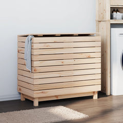 Laundry Basket 34.8x17.3x29.9 Solid Wood Pine