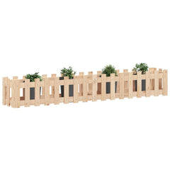 Garden Raised Bed with Fence Design 78.7x11.8x11.8 Solid Wood Pine