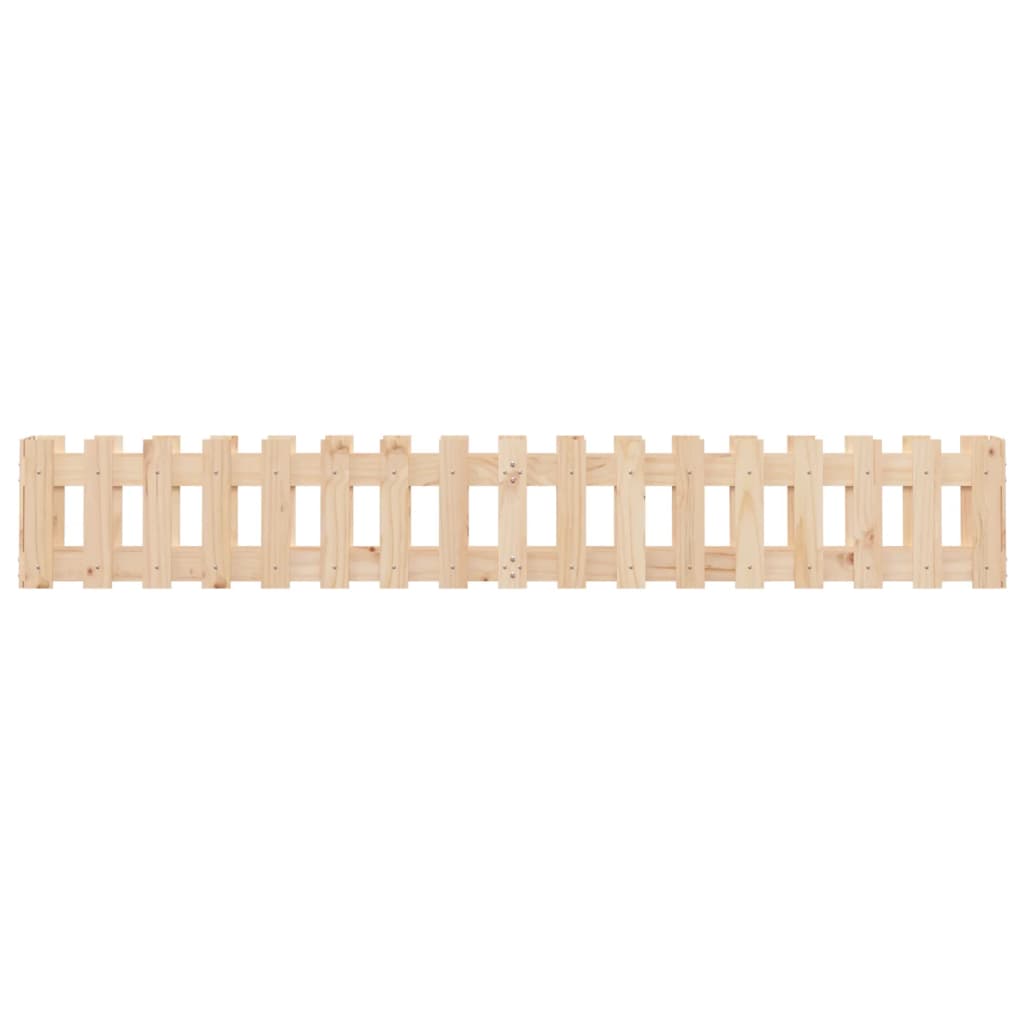 Garden Raised Bed with Fence Design 78.7x11.8x11.8 Solid Wood Pine
