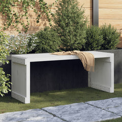 Garden Bench White Solid pine wood Large Extendable