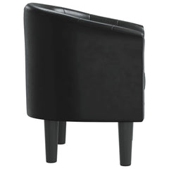 Tub Chair Black Faux leather Single Sturdy Tub Chair Round