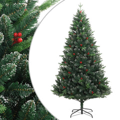 Artificial Hinged Christmas Tree with Red Berries 82.7