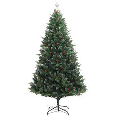 Artificial Hinged Christmas Tree with Red Berries 82.7