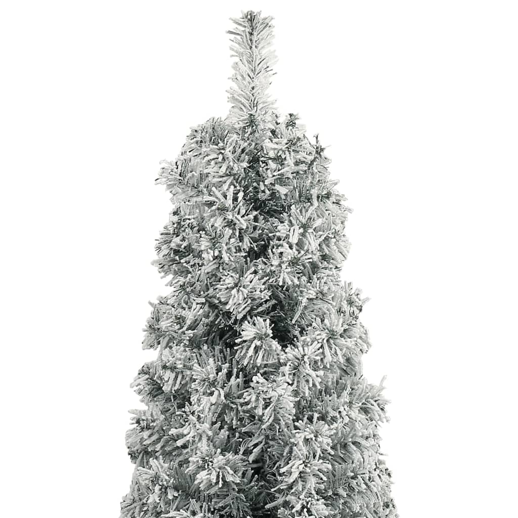 Slim Christmas Tree with Stand and Flocked Snow 106.3 PVC