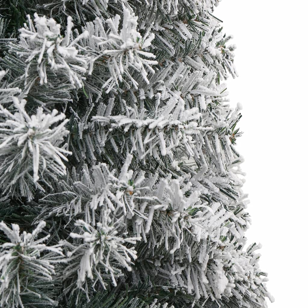 Slim Christmas Tree with Stand and Flocked Snow 106.3 PVC