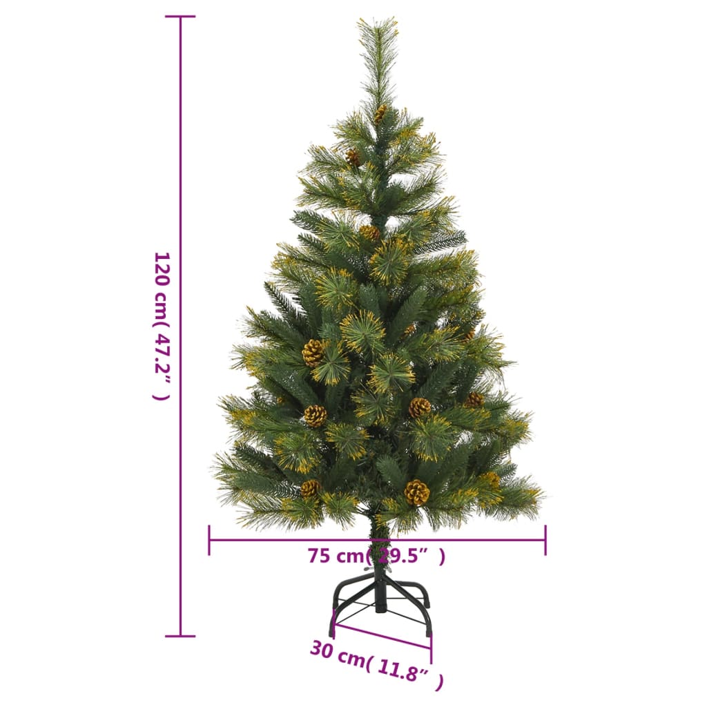 Artificial Hinged Christmas Tree with Cones 47.2