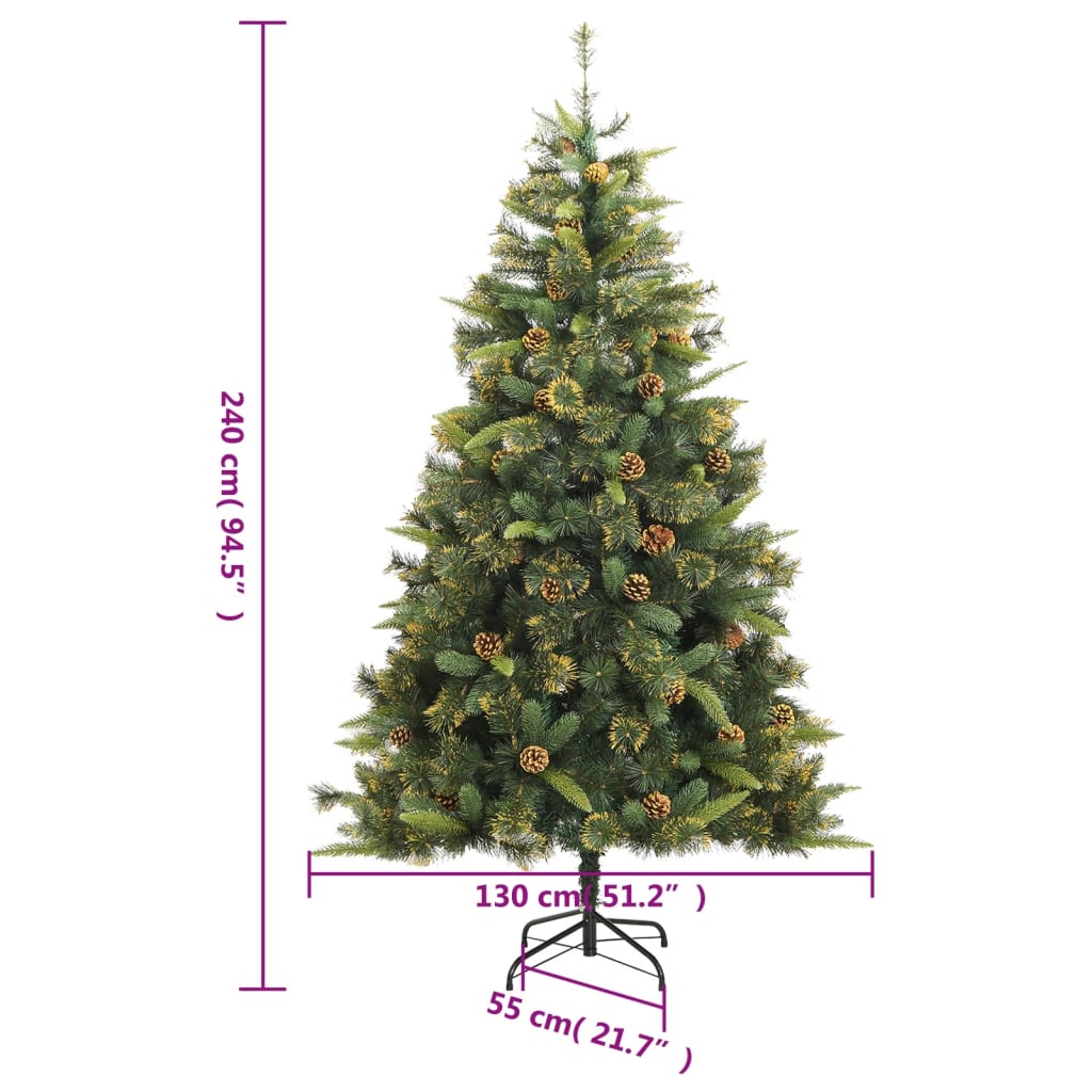 Artificial Hinged Christmas Tree with Cones 94.5